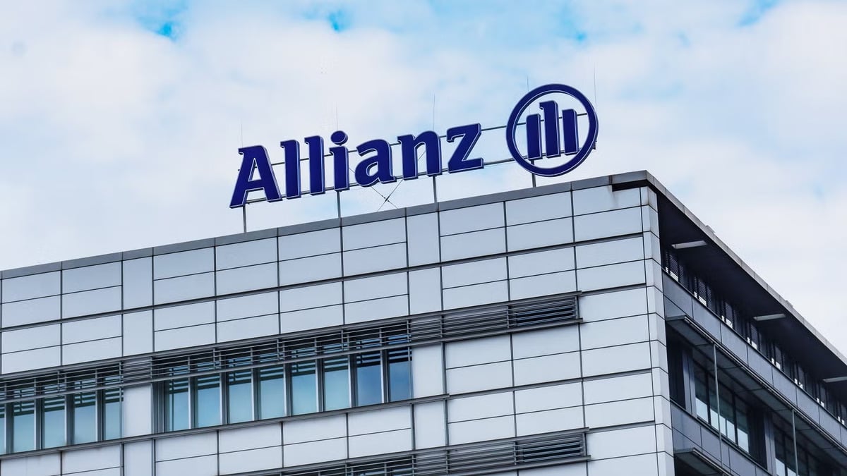 Allianz office building under a blue sky